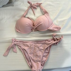 Pink padded push-up, two piece, bikini size medium